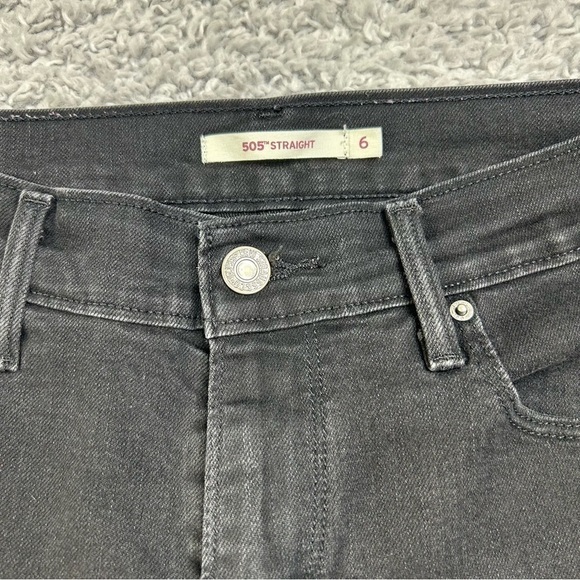 Levi's Jeans Womens 6 505 Straight Black Denim Essential Classic Basic Concert - Picture 3 of 5